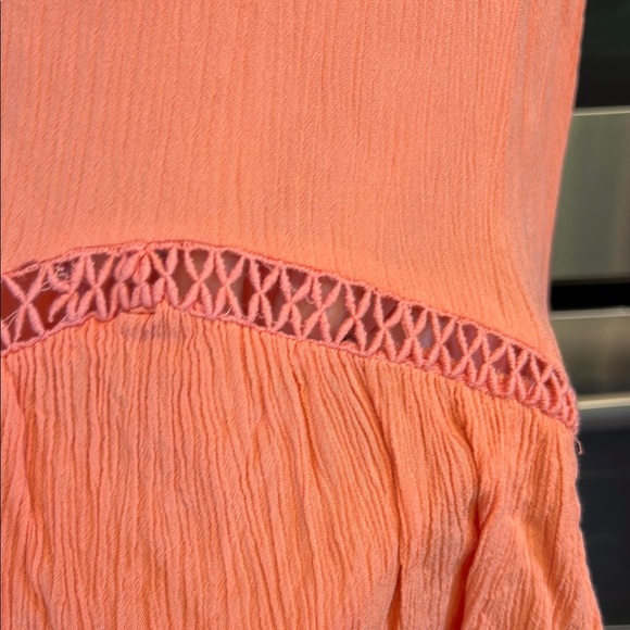 Orange Cropped Camisole with Ruffled Lace - Picture 4 of 5